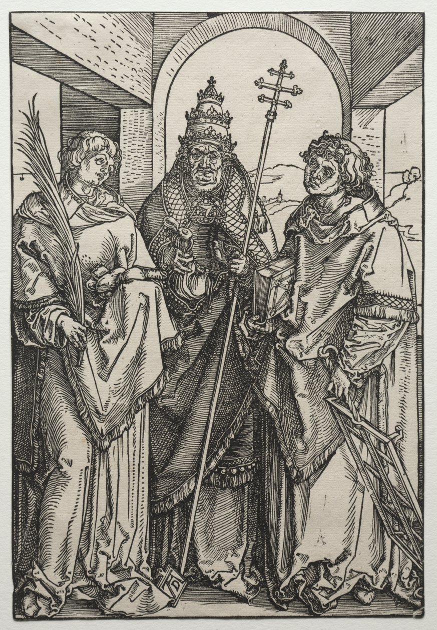 Saints Stephen, Sixtus och Lawrence, c.1504-05 (träsnitt) av Albrecht Dürer or Duerer
