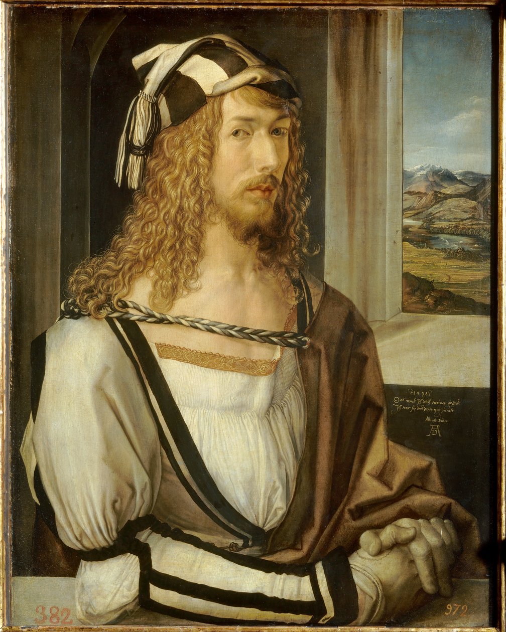 Självporträttmålning av Albrecht Durer (1471-1528) 1498 Sön. 0,52x0,41m. Madrid Prado-museet av Albrecht Dürer