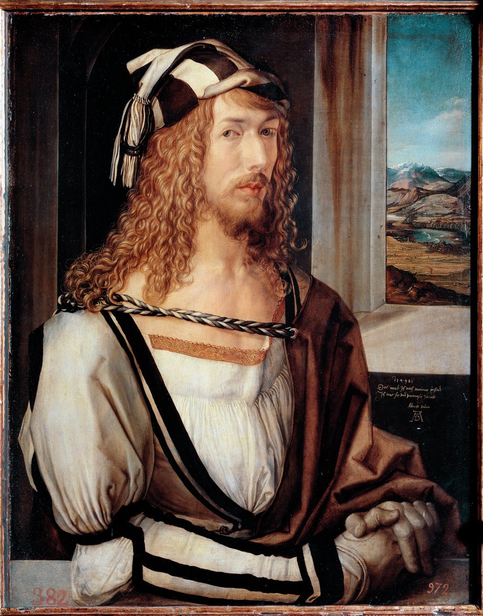 Självporträtt vid 26 (olja på trä av Albrecht Dürer