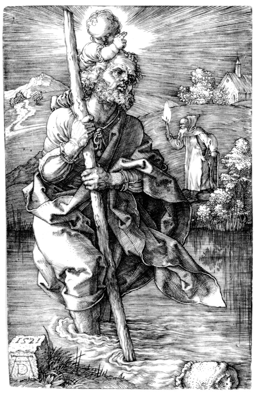 St. Christopher mot höger, 1521 av Albrecht Dürer