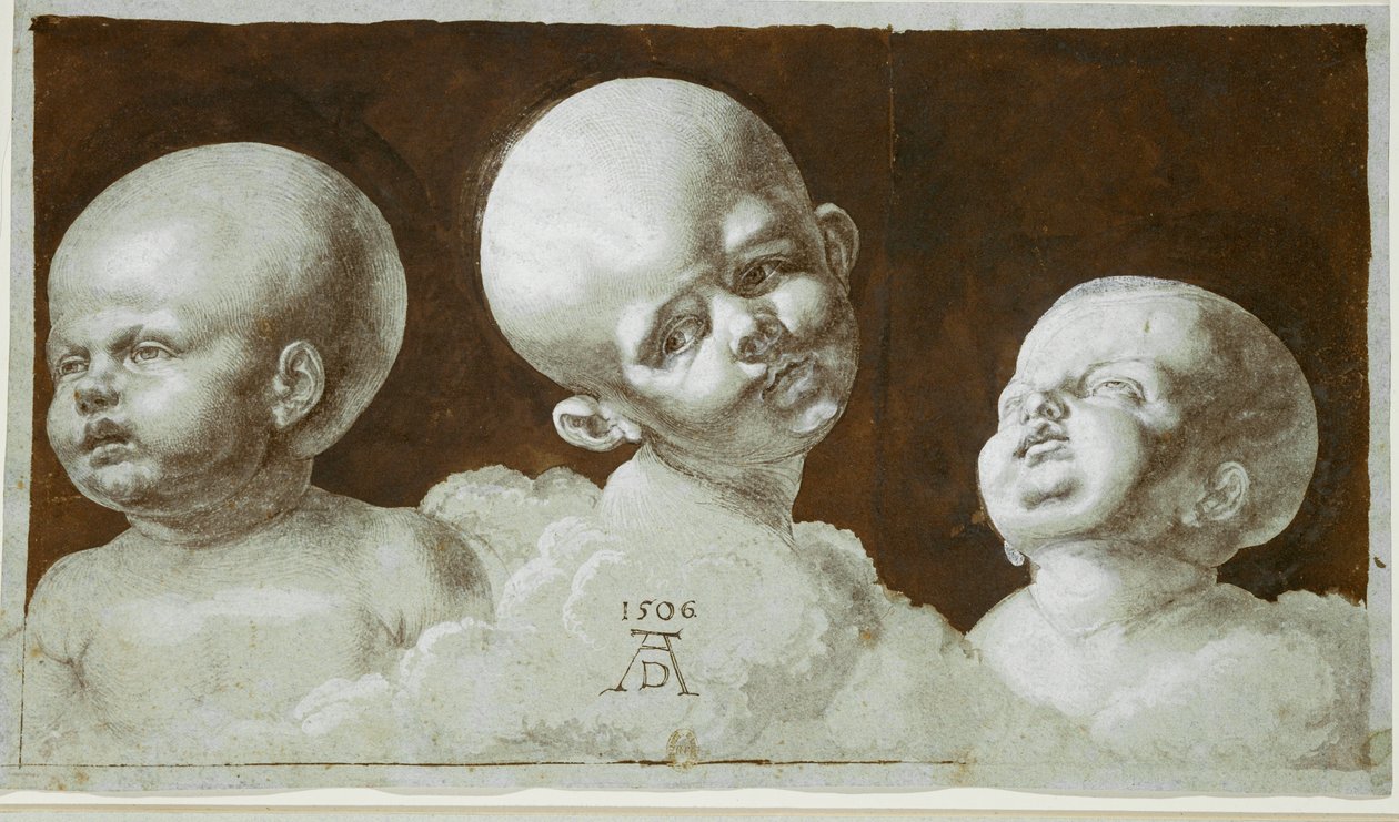 Studier av ett barns huvud (teckning) av Albrecht Dürer or Duerer