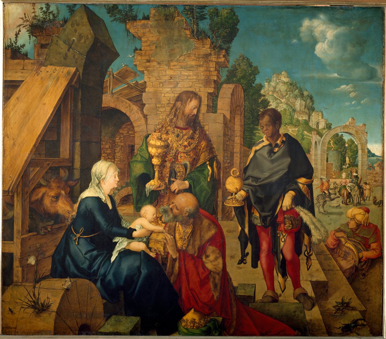 Magiernas tillbedjan (trämålning av Albrecht Dürer