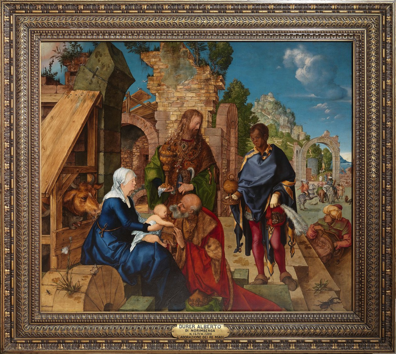 Magiernas tillbedjan - Albrecht Durer (1471-1528). Olja på trä av Albrecht Dürer