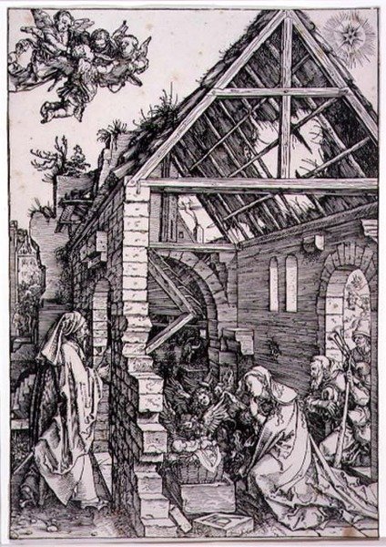Herdarnas tillbedjan (träsnitt) av Albrecht Dürer