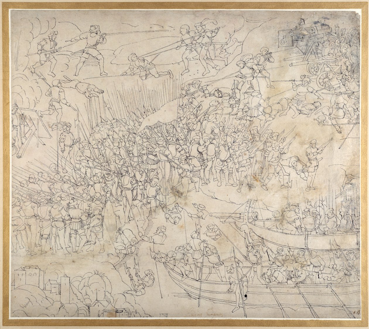 Överfallet nära Rorschach vid Konstanzjön, ca 1500 (penna och bläck på papper) av Albrecht Dürer