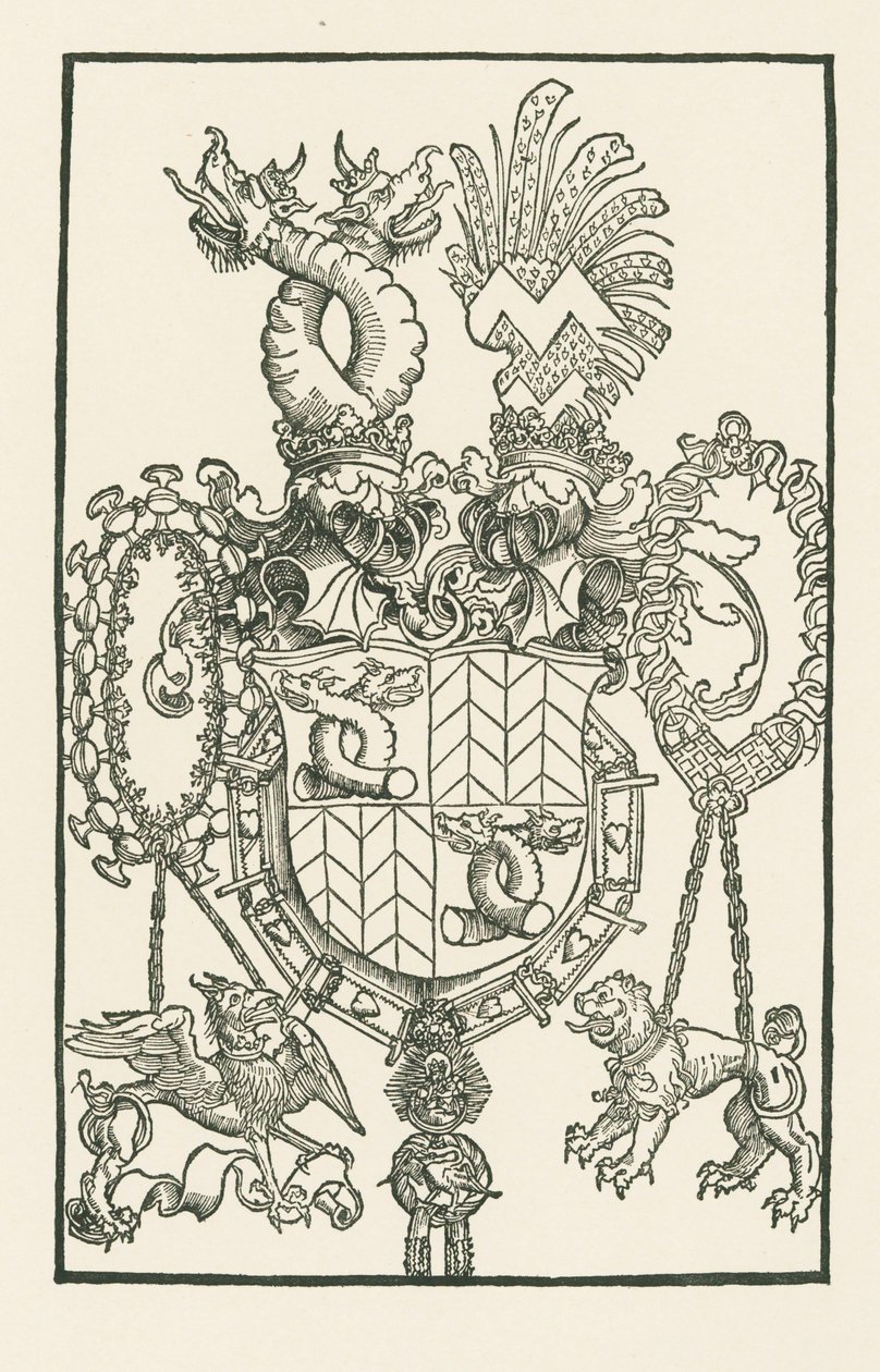 Vapensköld för Florian Waldauf von Waldenstein av Albrecht Dürer or Duerer