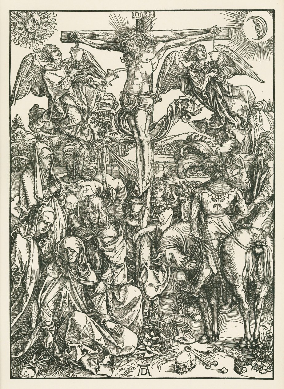 Korsfästelsen, ca 1498 (träsnitt) av Albrecht Dürer or Duerer