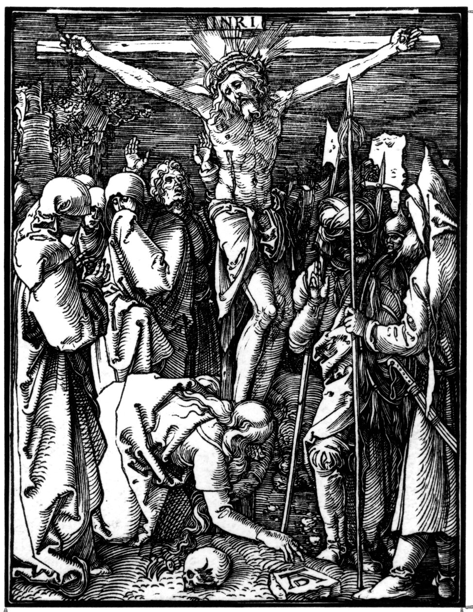 The Crucifixion, från The Small Passion, c.1509-11 (träsnitt) av Albrecht Dürer