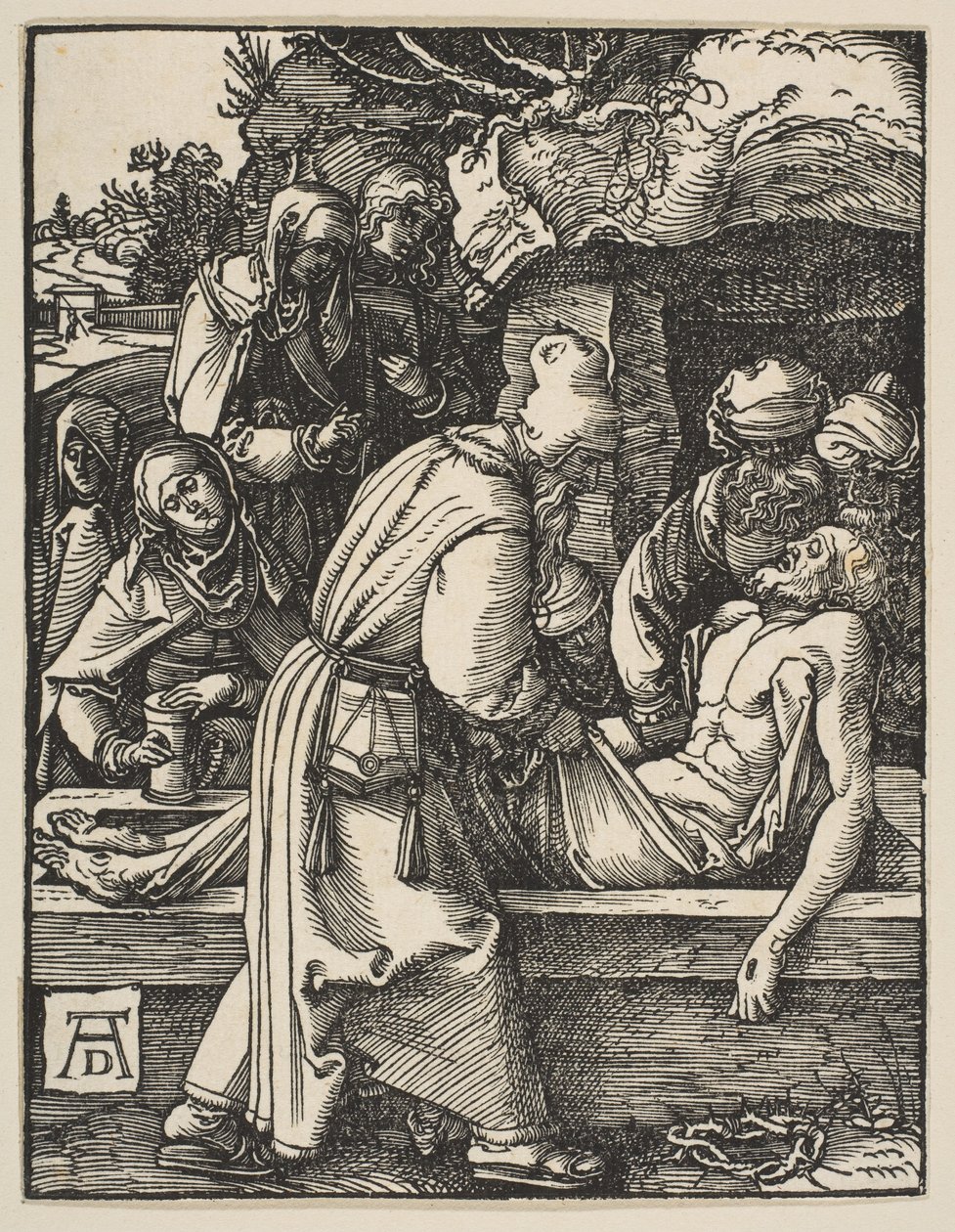 Depositionen, från den lilla passionen, c.1509 av Albrecht Dürer
