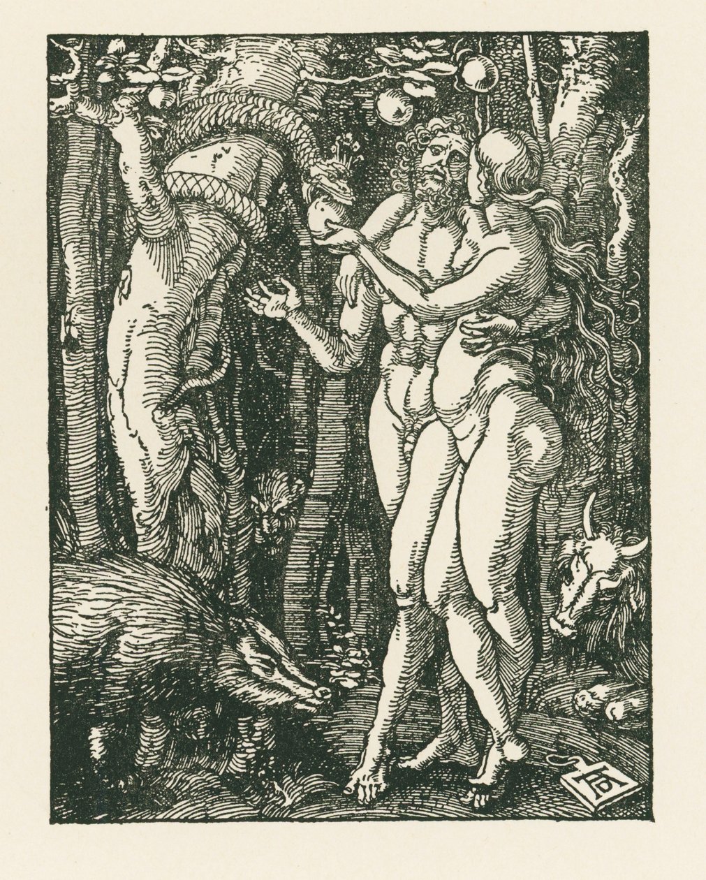 Människans fall, ca 1510 (träsnitt) av Albrecht Dürer or Duerer