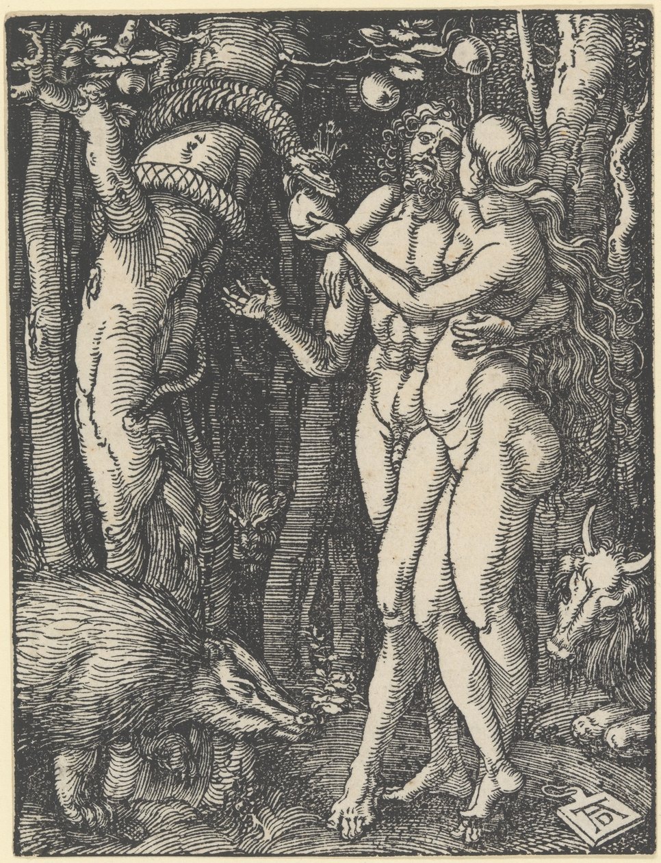The Fall of Man, från "The Small Passion", c.1510 (träsnitt) av Albrecht Dürer