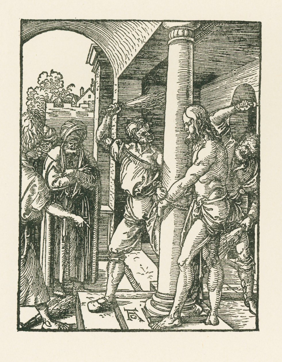 Flagellationen, ca 1509 (träsnitt) av Albrecht Dürer or Duerer