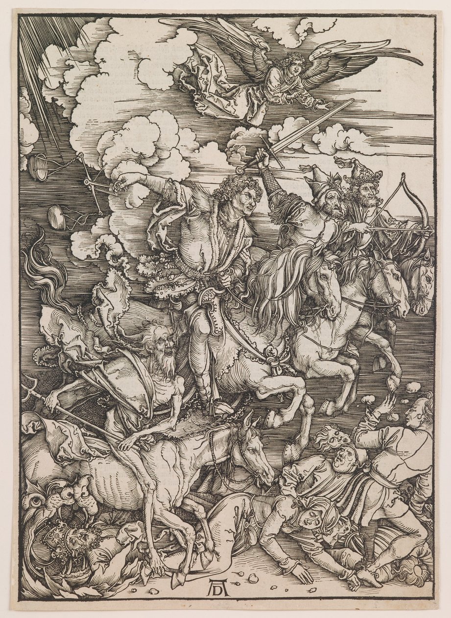 Apokalypsens fyra ryttare, från "Apokalypsen", ca 1497-98 (träsnitt) av Albrecht Dürer or Duerer