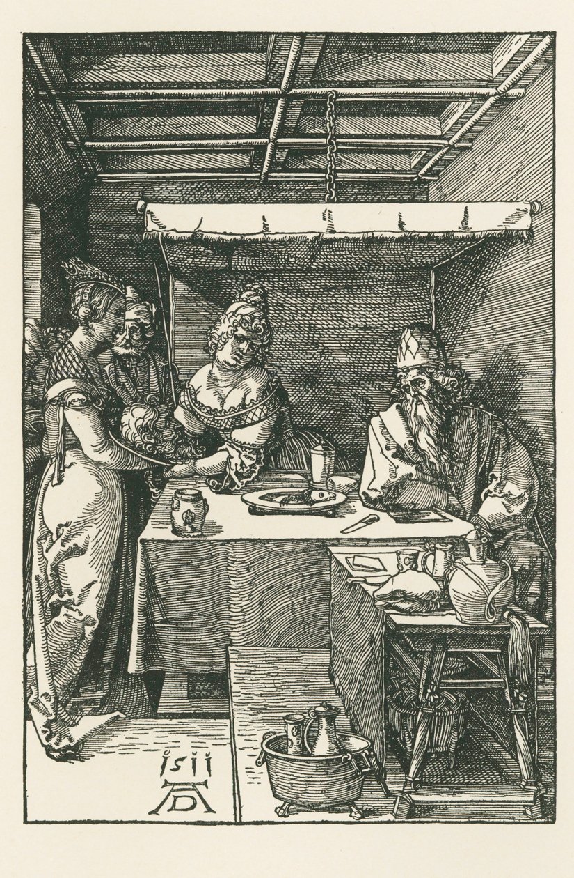 Johannes Döparens huvud förs till Herodes av Albrecht Dürer or Duerer