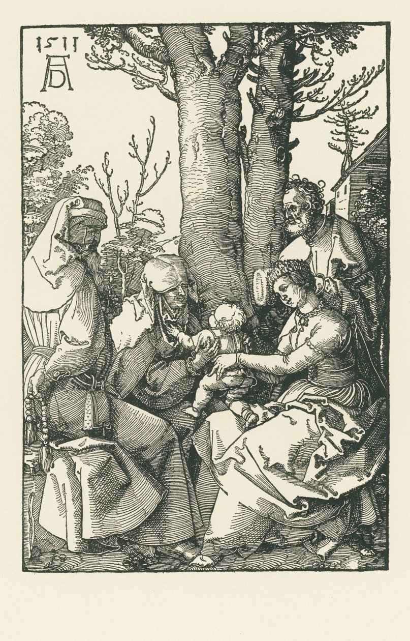 Den heliga familjen med Joachim och Anna under ett träd av Albrecht Dürer or Duerer