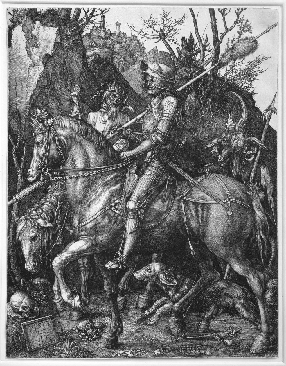 Riddaren, döden och djävulen Gravyr av Albrecht Durer (1471-1528) 1513 sön. 0,25x0,19 m Paris, Louvren av Albrecht Dürer