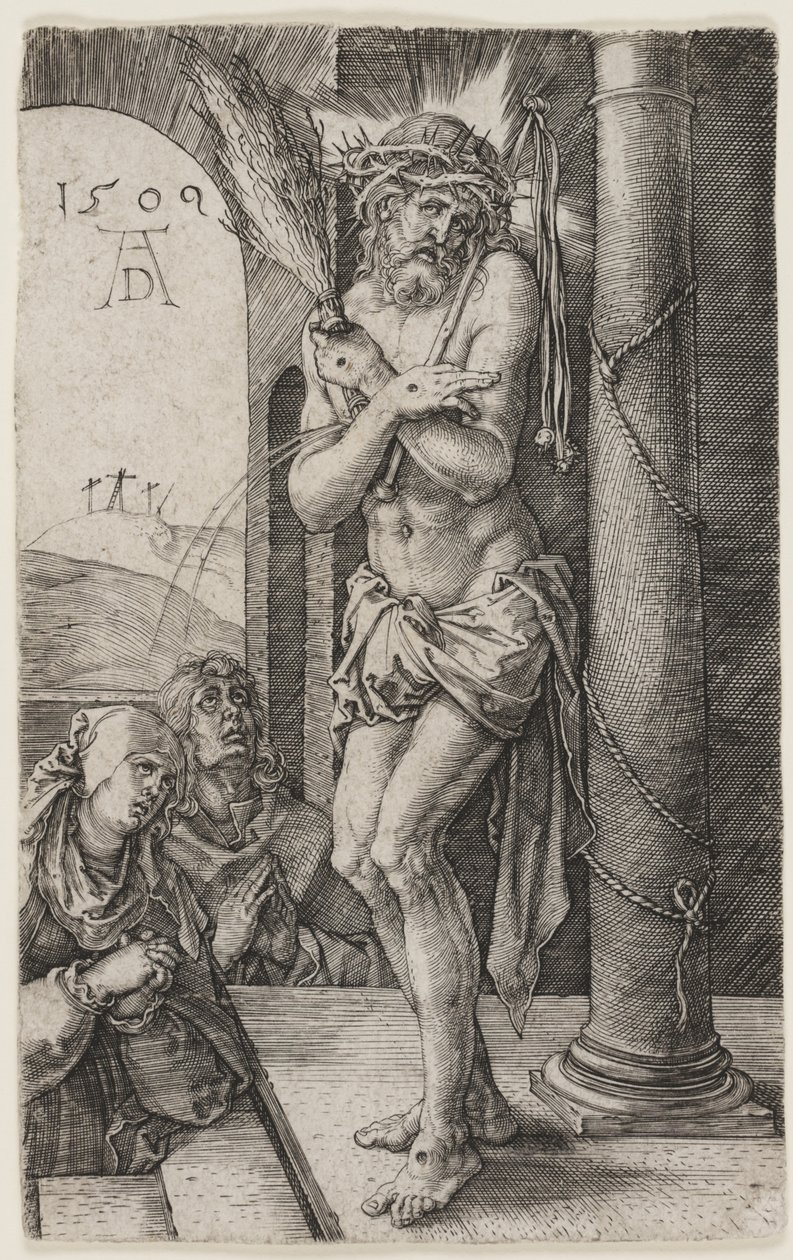 Sorgernas man som står vid kolonnen av Albrecht Dürer