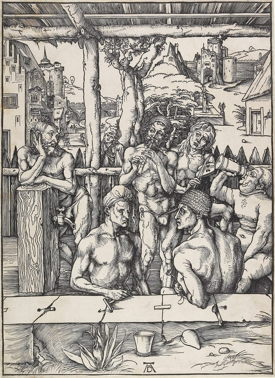 Mansbadet, ca. 1496-1497 av Albrecht Dürer