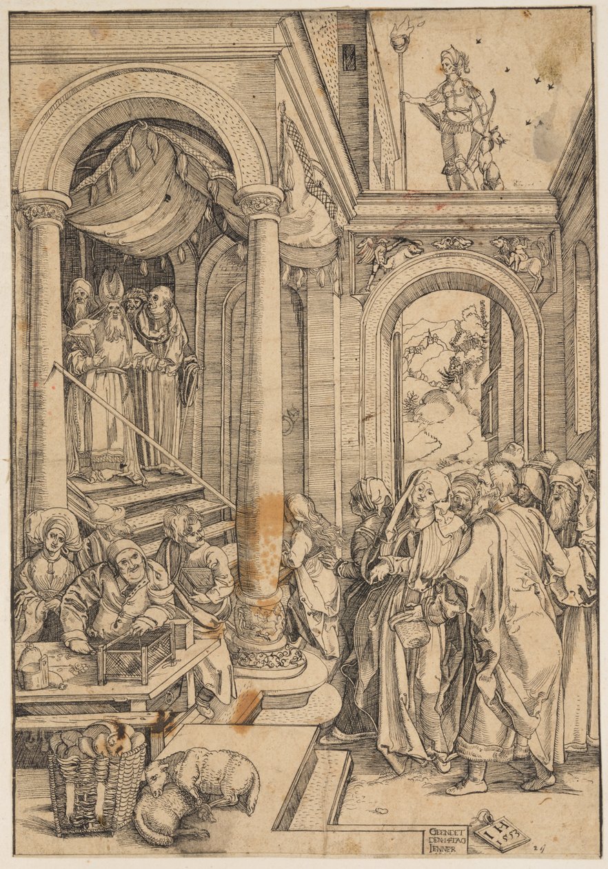 Presentationen av jungfrun i templet av Albrecht Dürer