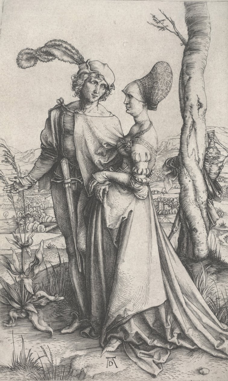 The Promenade, ca 1496-1497 (gravyr) av Albrecht Dürer