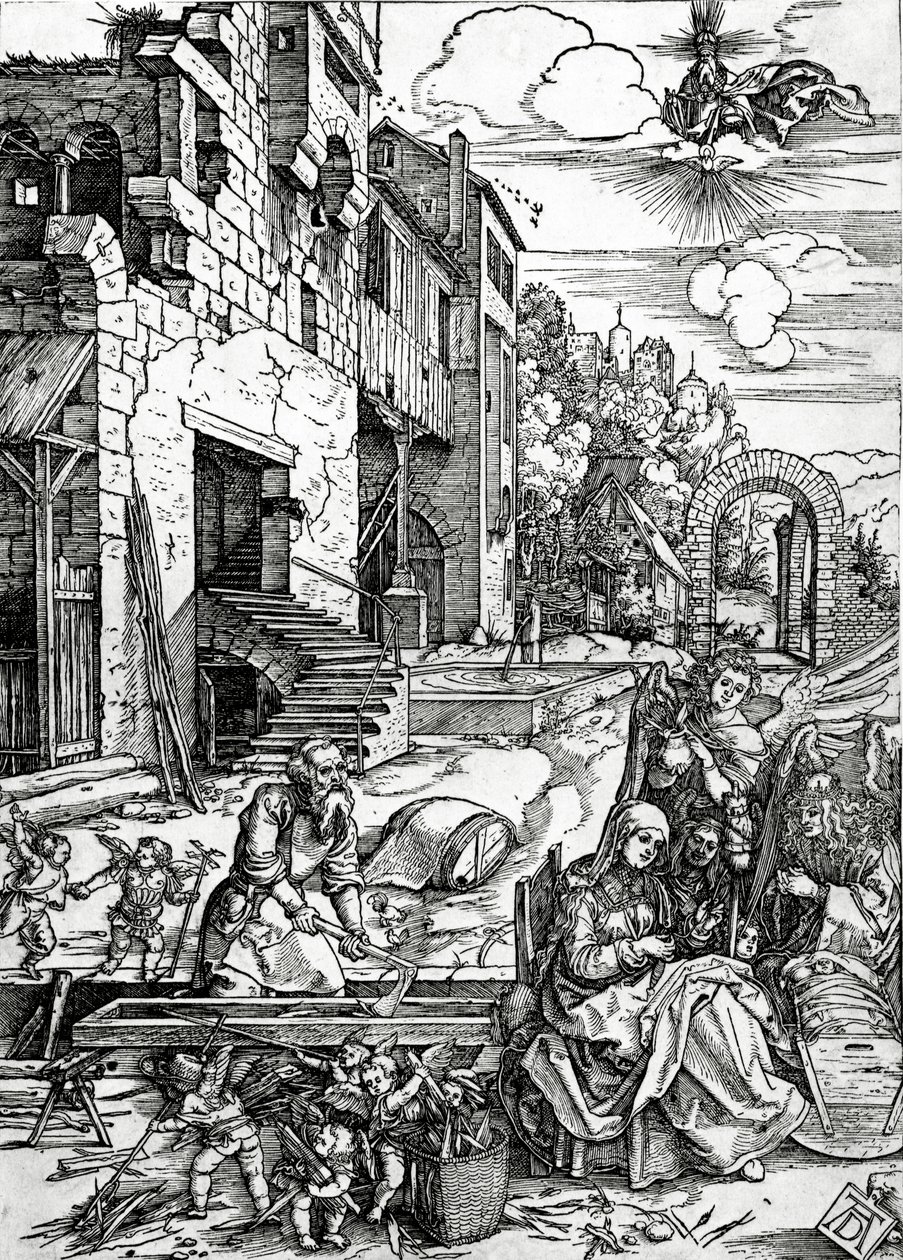 The Rest on the Flight into Egypt, från serien "Life of the Virgin". av Albrecht Dürer