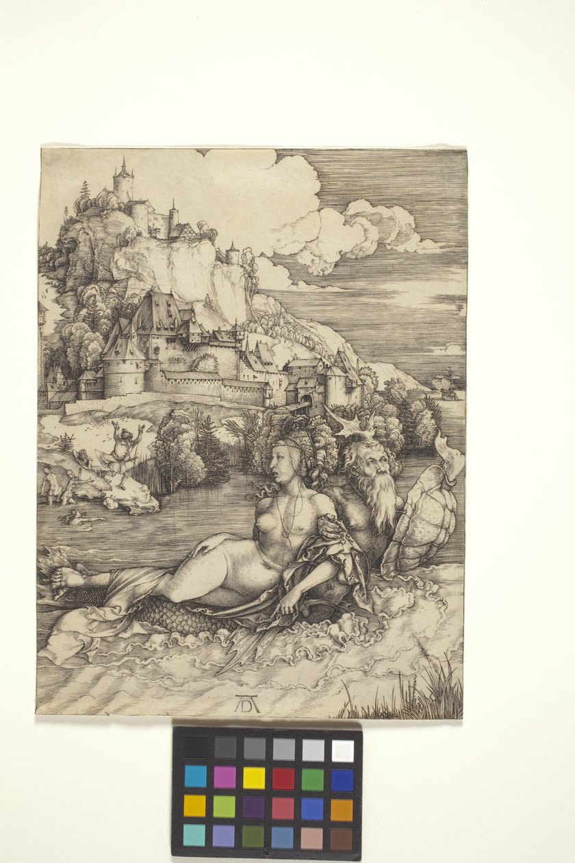 Havsmonstret (Meerwunder) (gravyr på lagt papper) av Albrecht Dürer