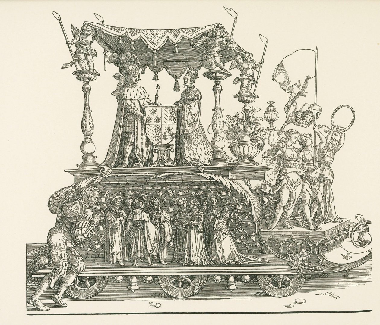 Den lilla triumfvagnen eller det burgundiska äktenskapet av Albrecht Dürer or Duerer