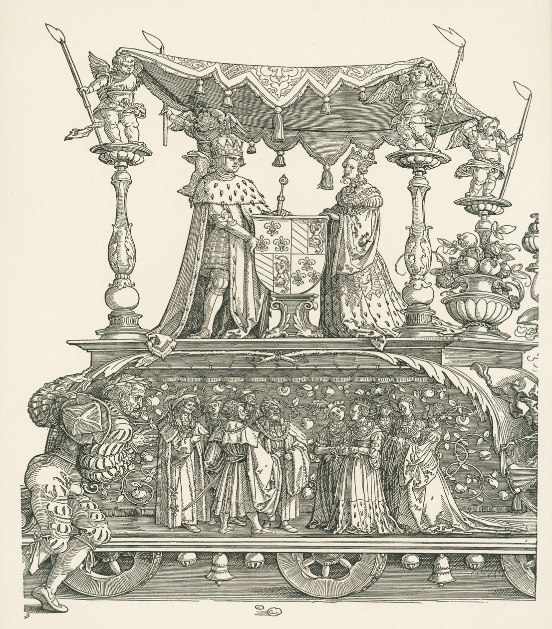 Den lilla triumfvagnen eller det burgundiska äktenskapet av Albrecht Dürer or Duerer