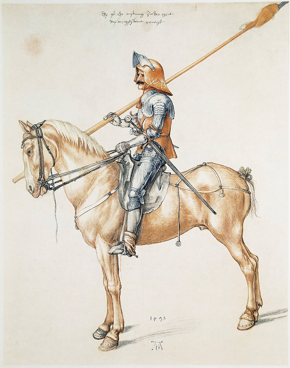 Vapenriddaren Akvarellteckning från ett original av Albrecht Durer av Albrecht Dürer