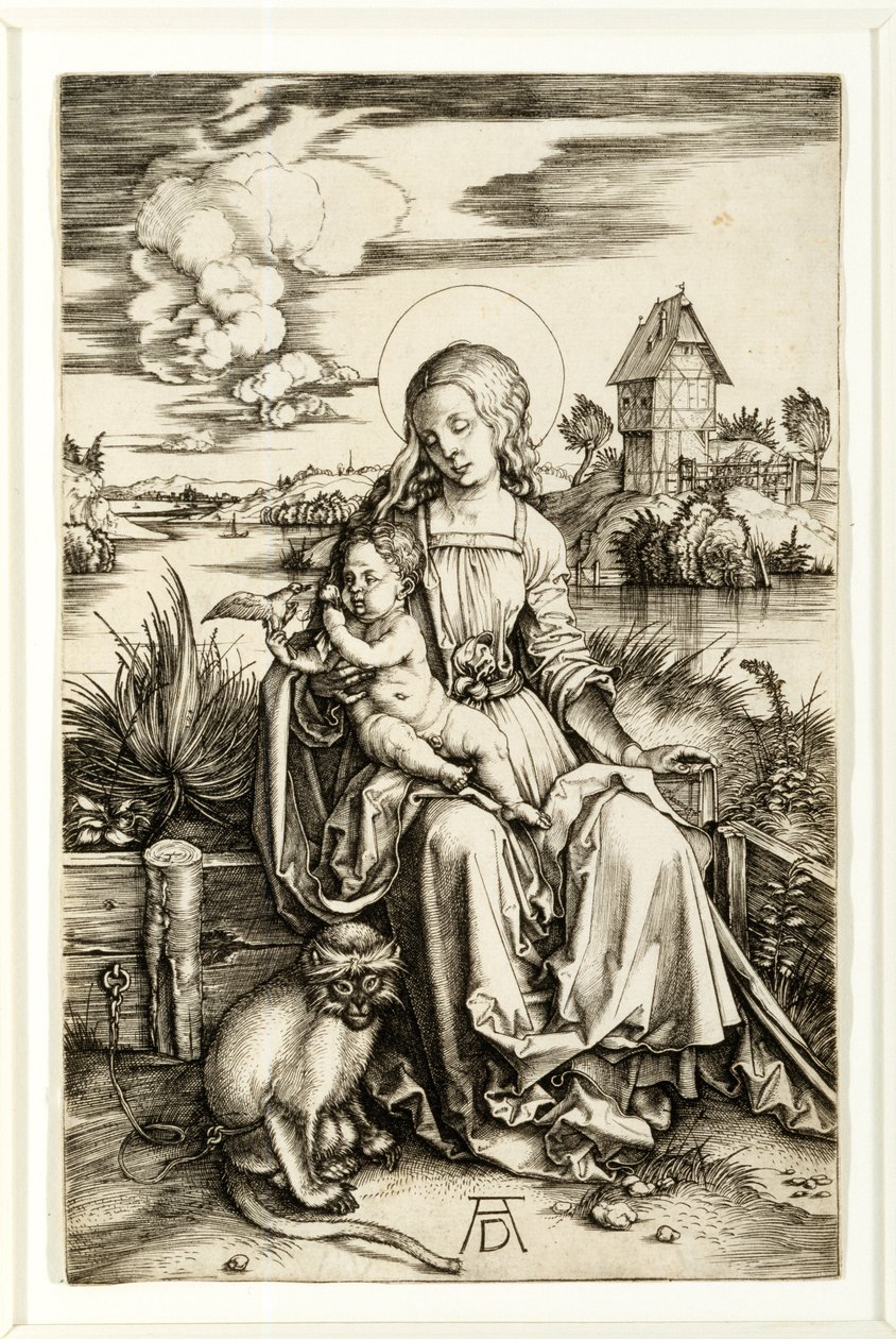 Jungfru och barn med apa av Albrecht Dürer