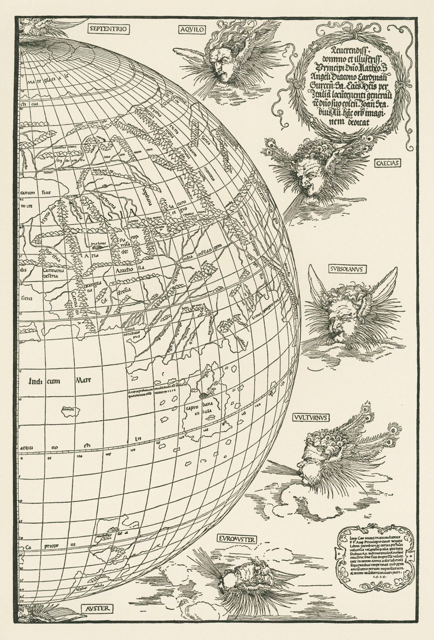 Världskarta över Johannes Stabius av Albrecht Dürer or Duerer