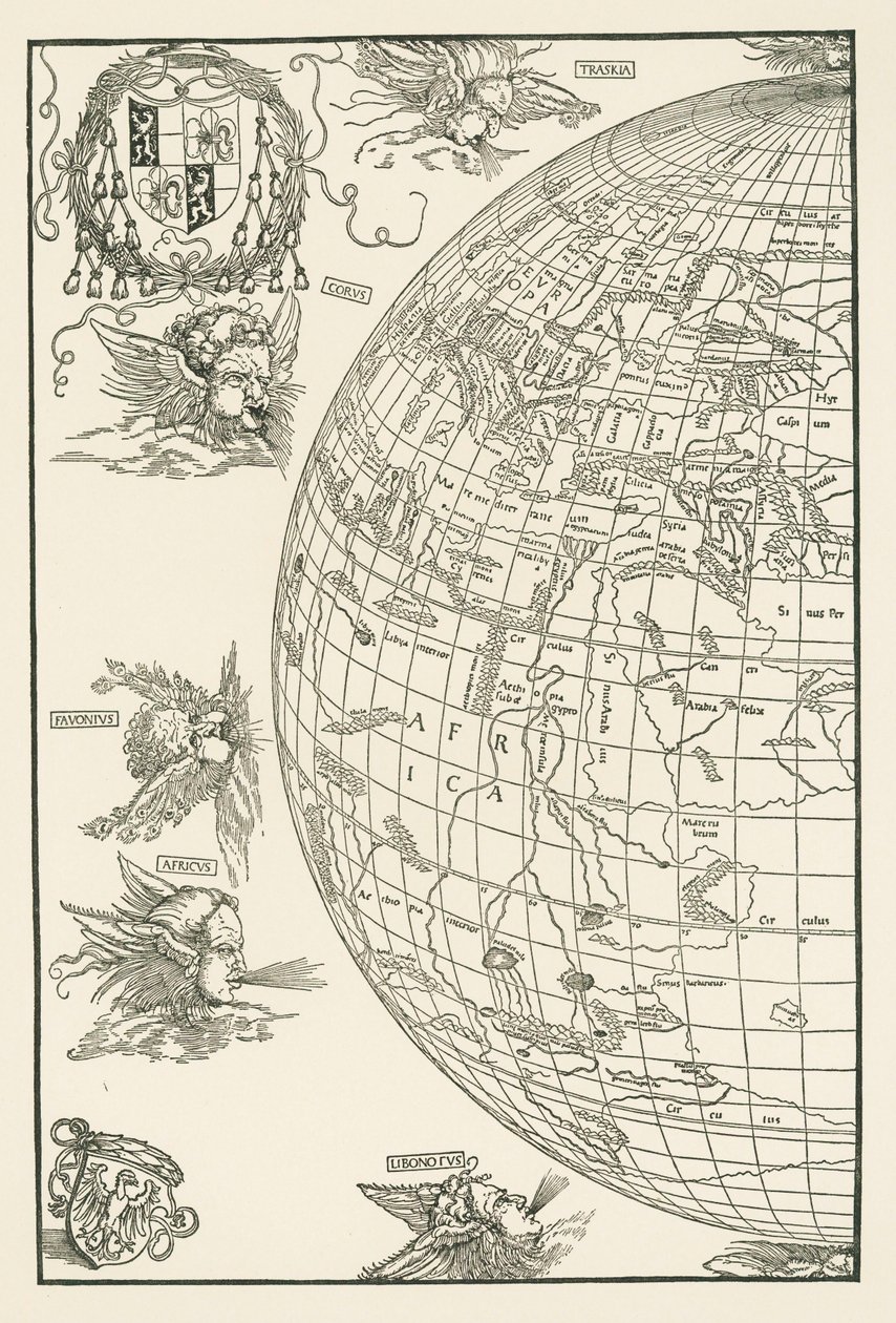 Världskarta över Johannes Stabius av Albrecht Dürer or Duerer