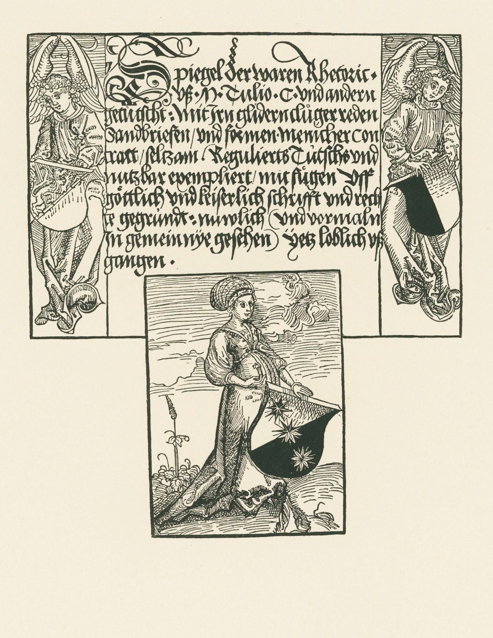 Ung kvinna håller i vapensköld av Albrecht Dürer or Duerer