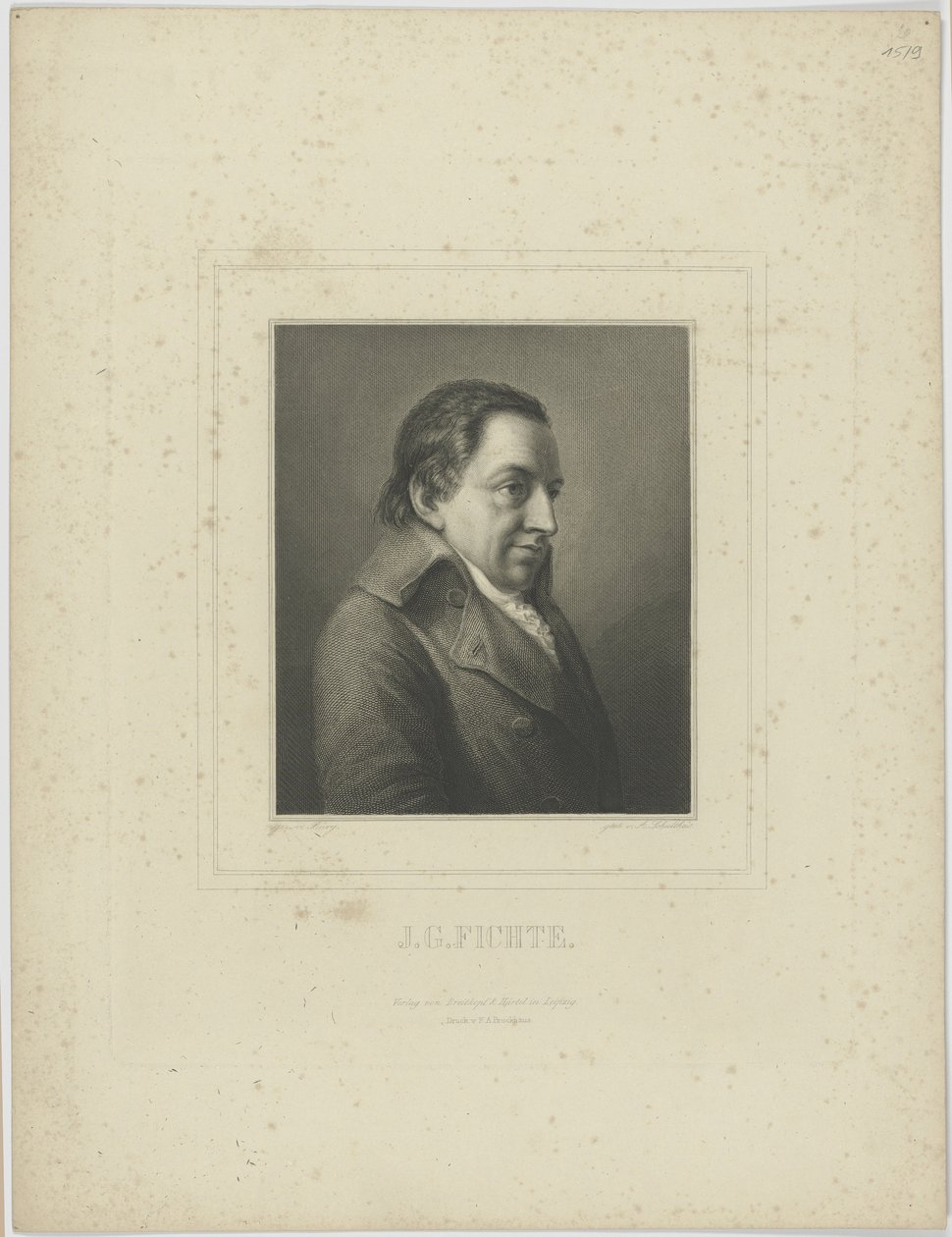 Porträtt av Johann Gottlieb Fichte 1762-1814. av Albrecht Fürchtegott Schultheiss