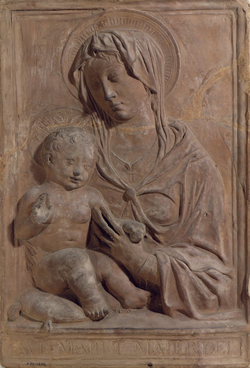 Madonna med barn, 1929 (terrakotta) av Alceo Dossena