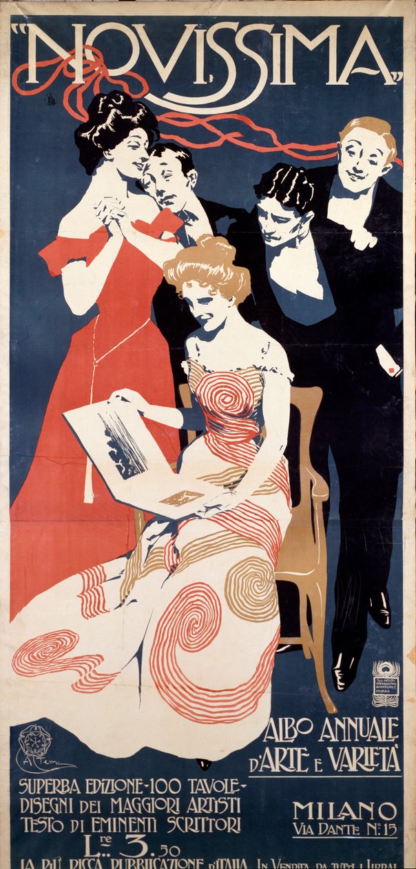 Annonsaffisch för Novissima, Arts and letters magazine, c.1920 av Aleardo Terzi