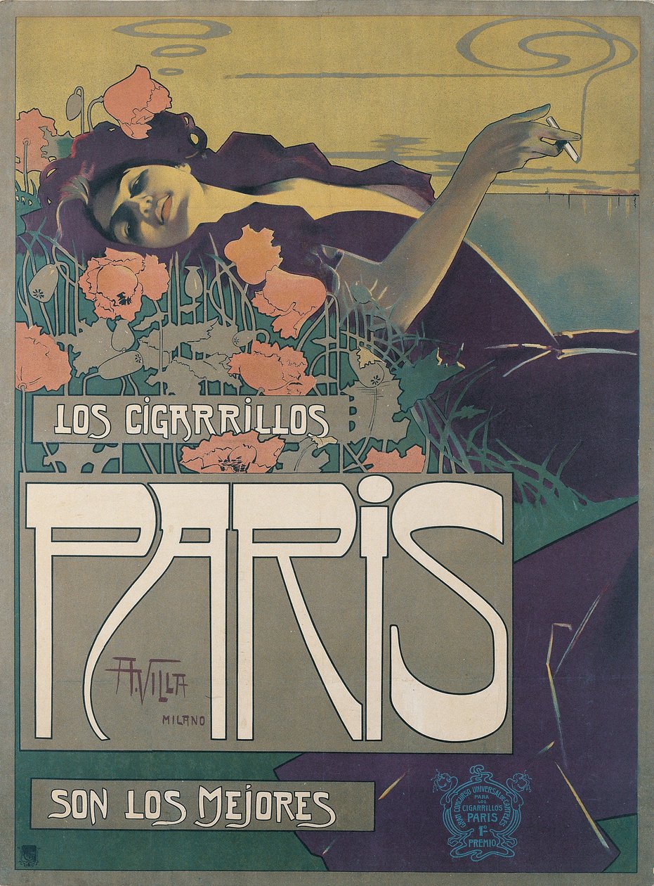 Cigaretter Paris, 1901 av Aleardo Villa