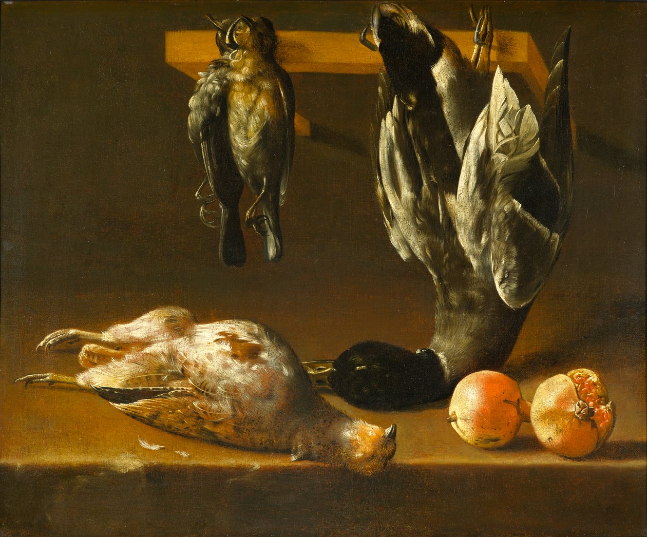 Stilleben med fåglar och granatäpplen, ca 1620-1640 av Alejandro de Loarte