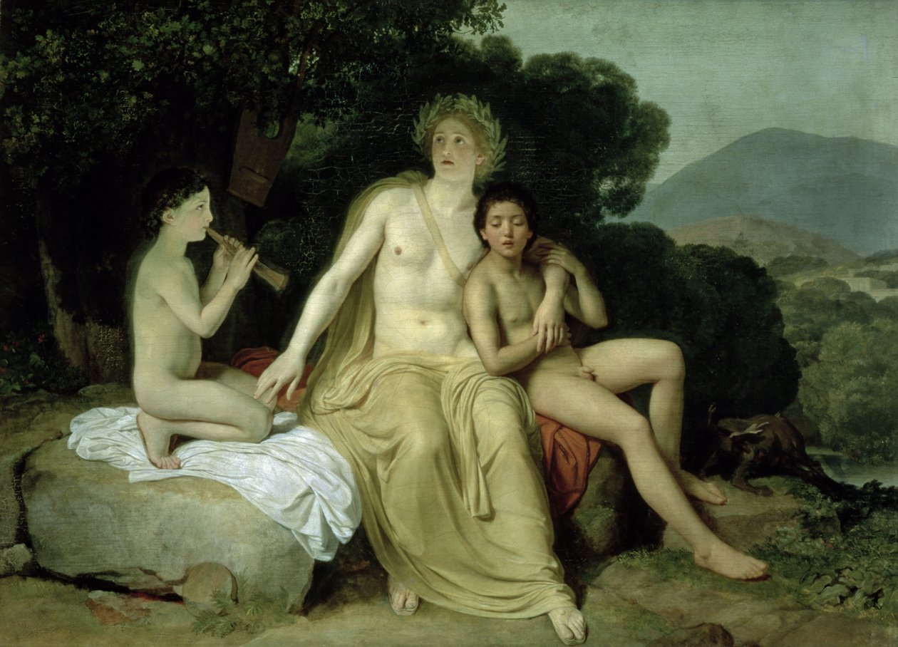 Apollo med Hyacinthus och Cyparissus sjunger och spelar, 1831-34 av Aleksander Ivanov