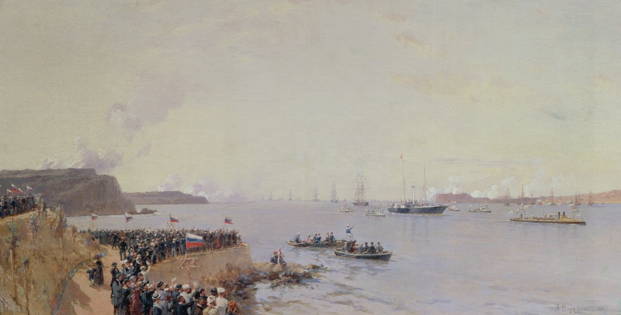 Kejsar Alexander III:s (1845-94) ankomst till Sevastopol, 1887 av Aleksandr Karlovich Beggrov
