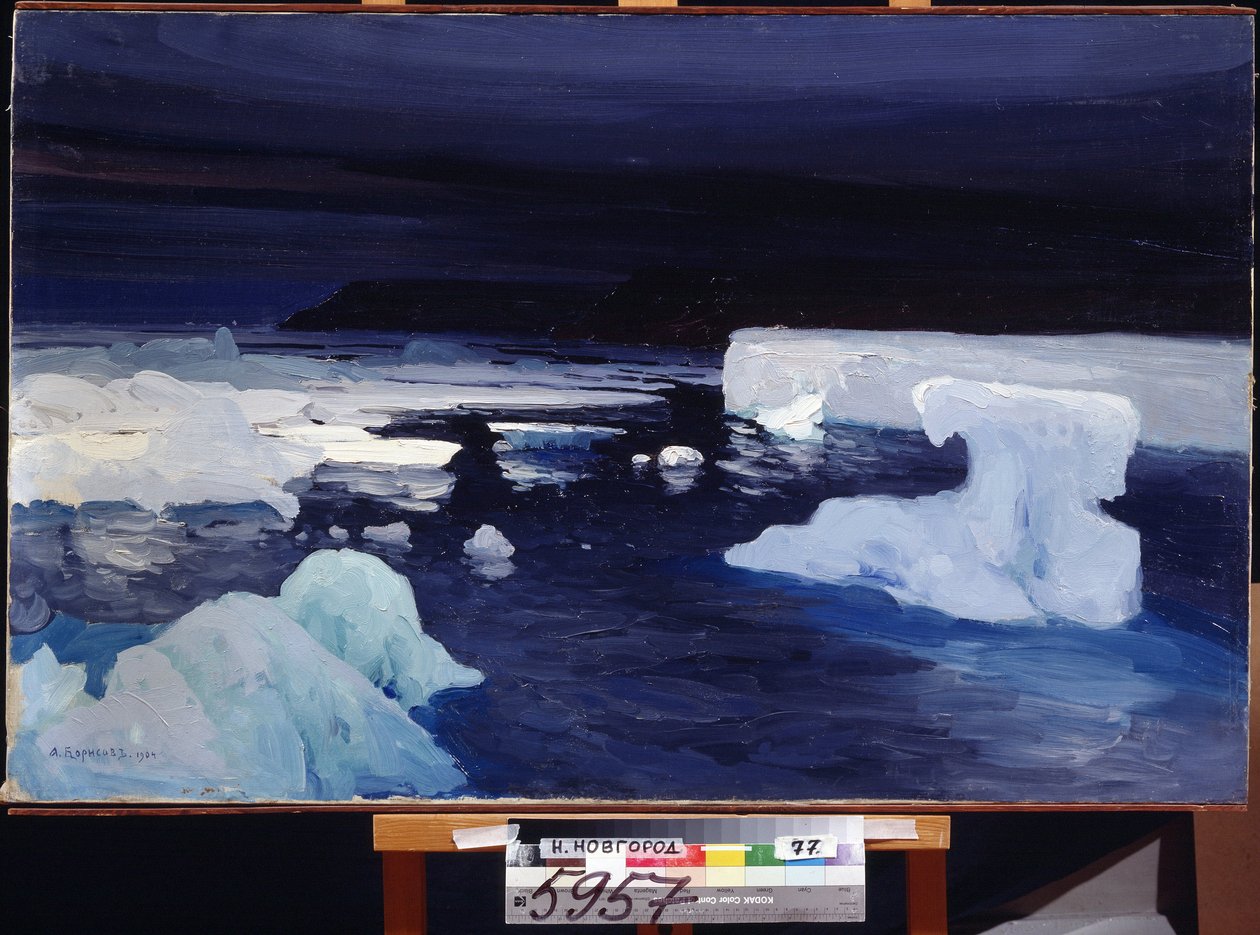 Polarisarna. Målning av Alexander Alexeyevich Borisov (1866-1934). Olja på duk, 78,5 x 122,5 cm av Aleksandr Alekseevich Borisov