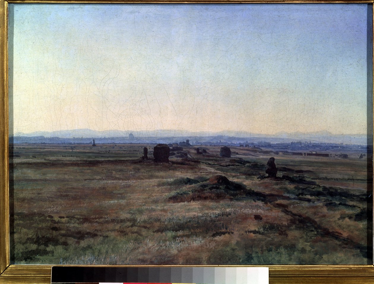 ""Utsikt över Via Appia (Appian Way) vid solnedgången"" Målning av Alexander Ivanov (1806-1858) 1845 State Tretyakov Gallery, Moskva av Aleksandr Andreevich Ivanov