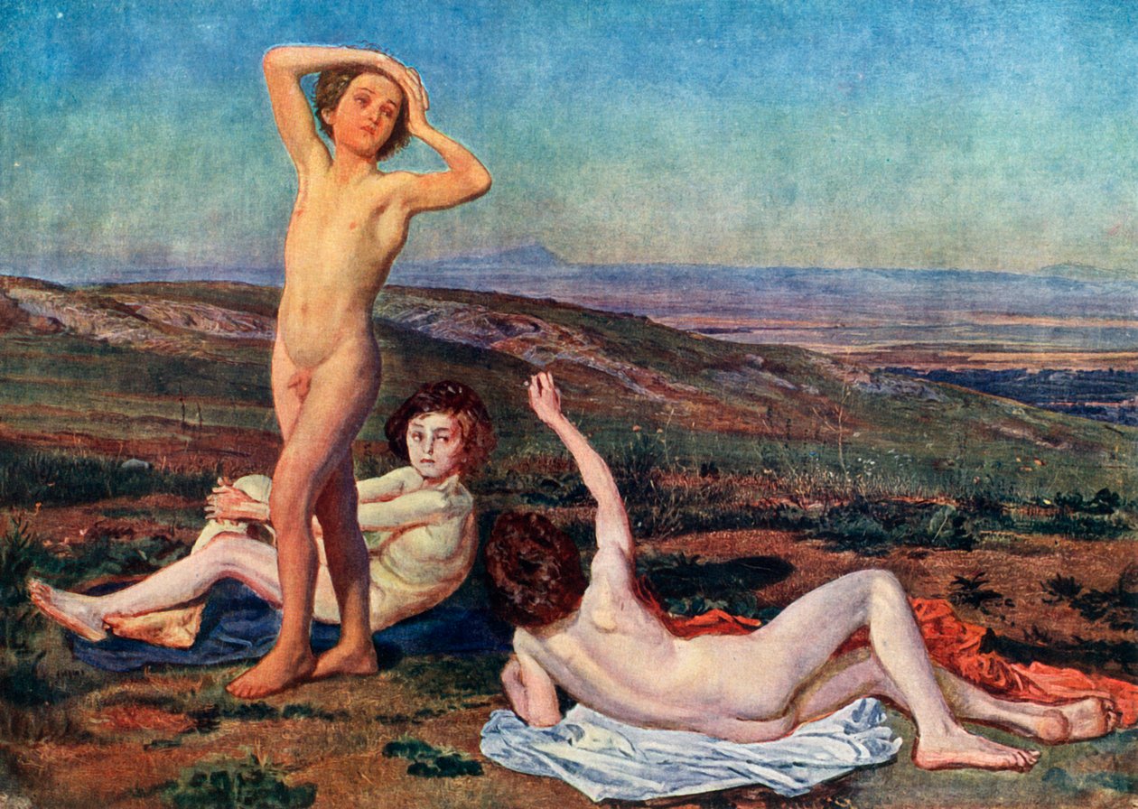 Boys Basking in the Sun, mitten av 1800-talet, 1939. av Aleksandr Ivanov