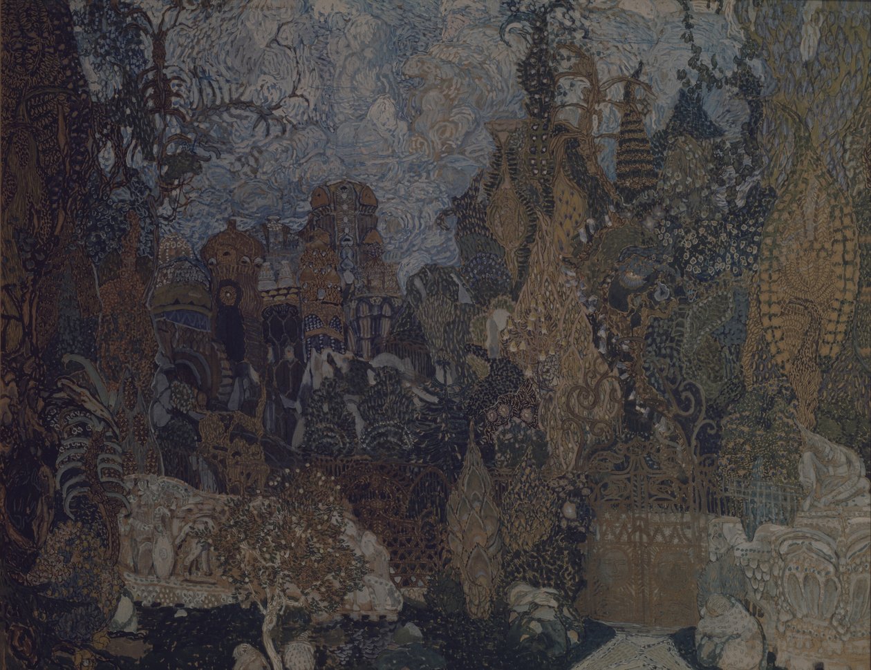 Scenografi för baletten Eldfågeln av I. Stravinsky, 1910 av Aleksandr Jakovlevic Golovin