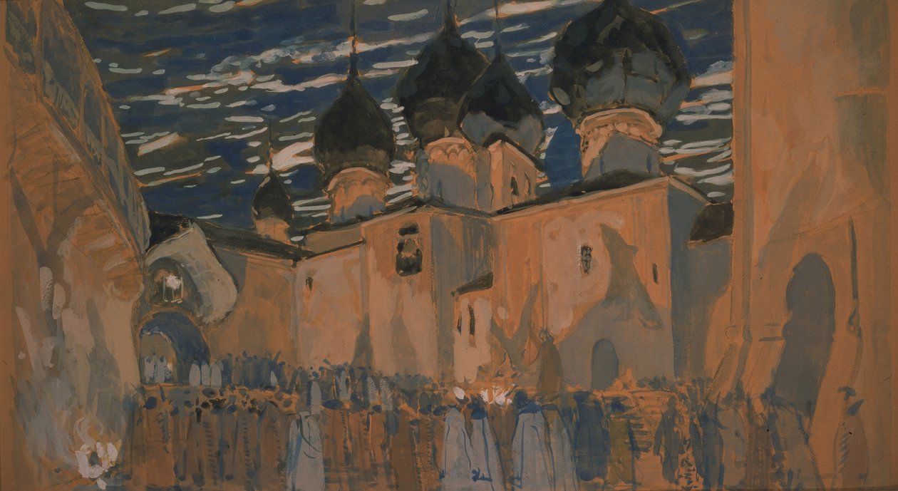 Scenografi för operan The Pskov Maiden av N. Rimsky-Korsakov, 1901 av Aleksandr Jakovlevic Golovin