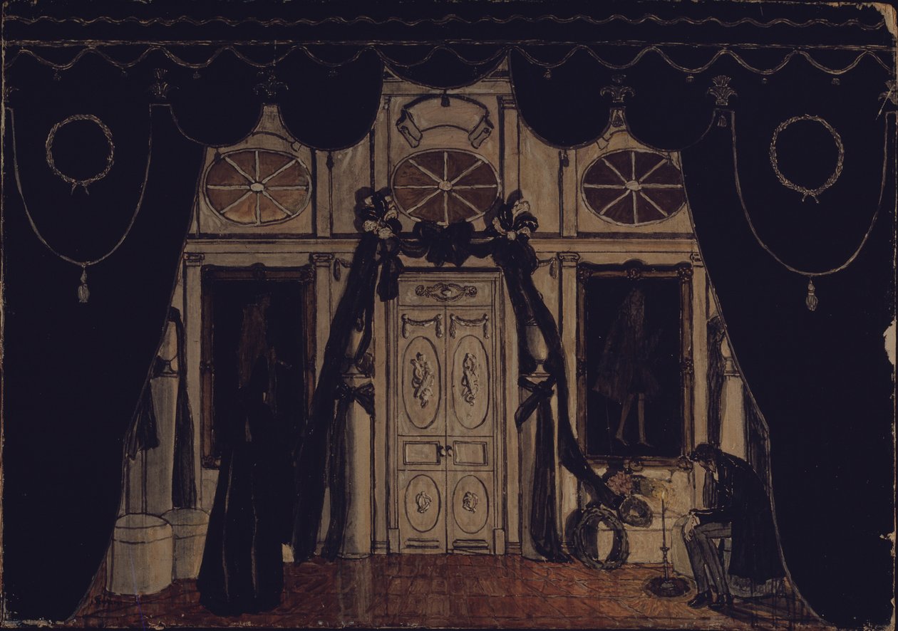 Scenografi för teaterpjäsen Maskeraden av M. Lermontov, 1917 av Aleksandr Jakovlevic Golovin