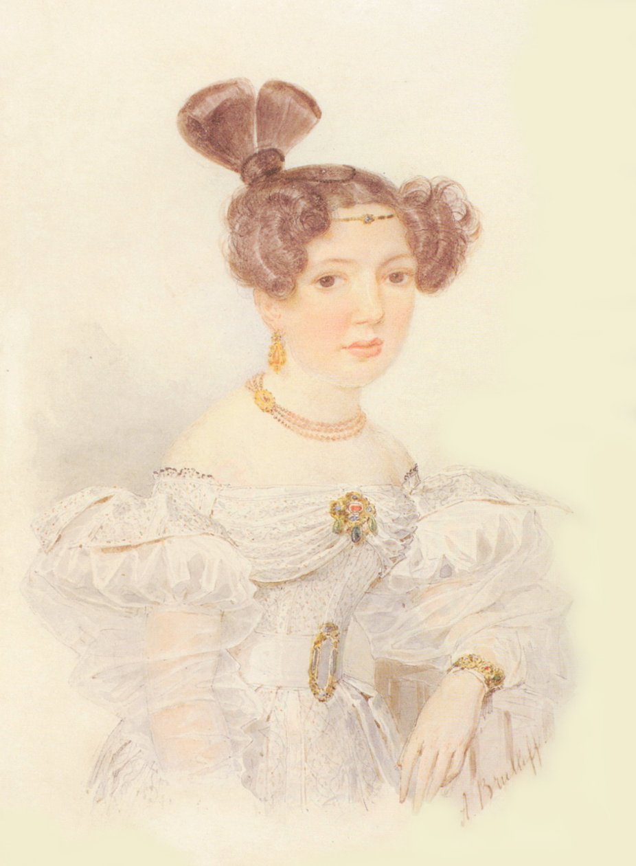 Porträtt av Ekaterina Ivanovna Zagryazhskaya 1779-1842 av Aleksandr Pavlovich Bryullov