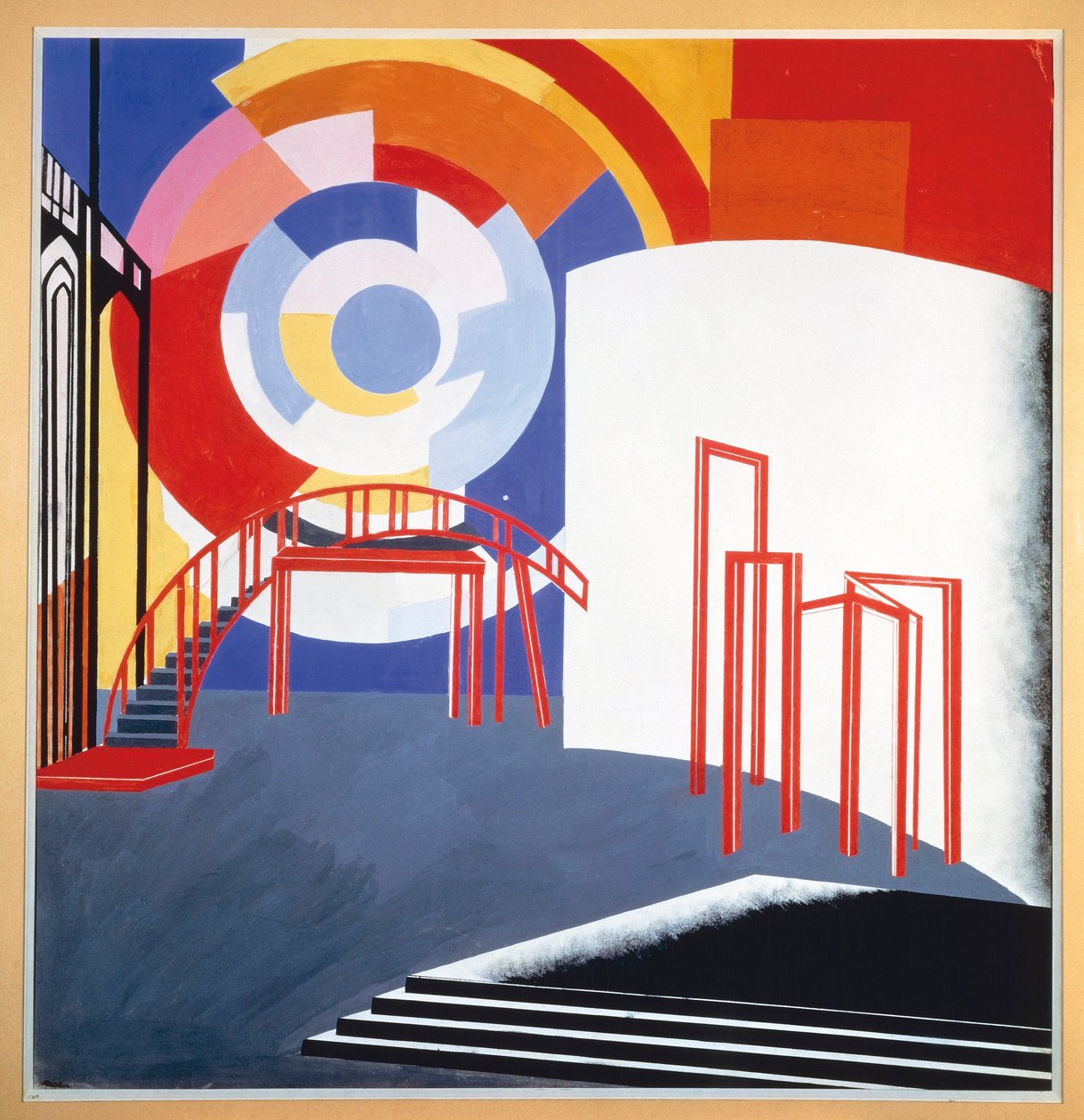 Skiss för en naturskön design, ca 1924 (gouache på papper) av Aleksandra Aleksandrovna (1884 1949) Ekster