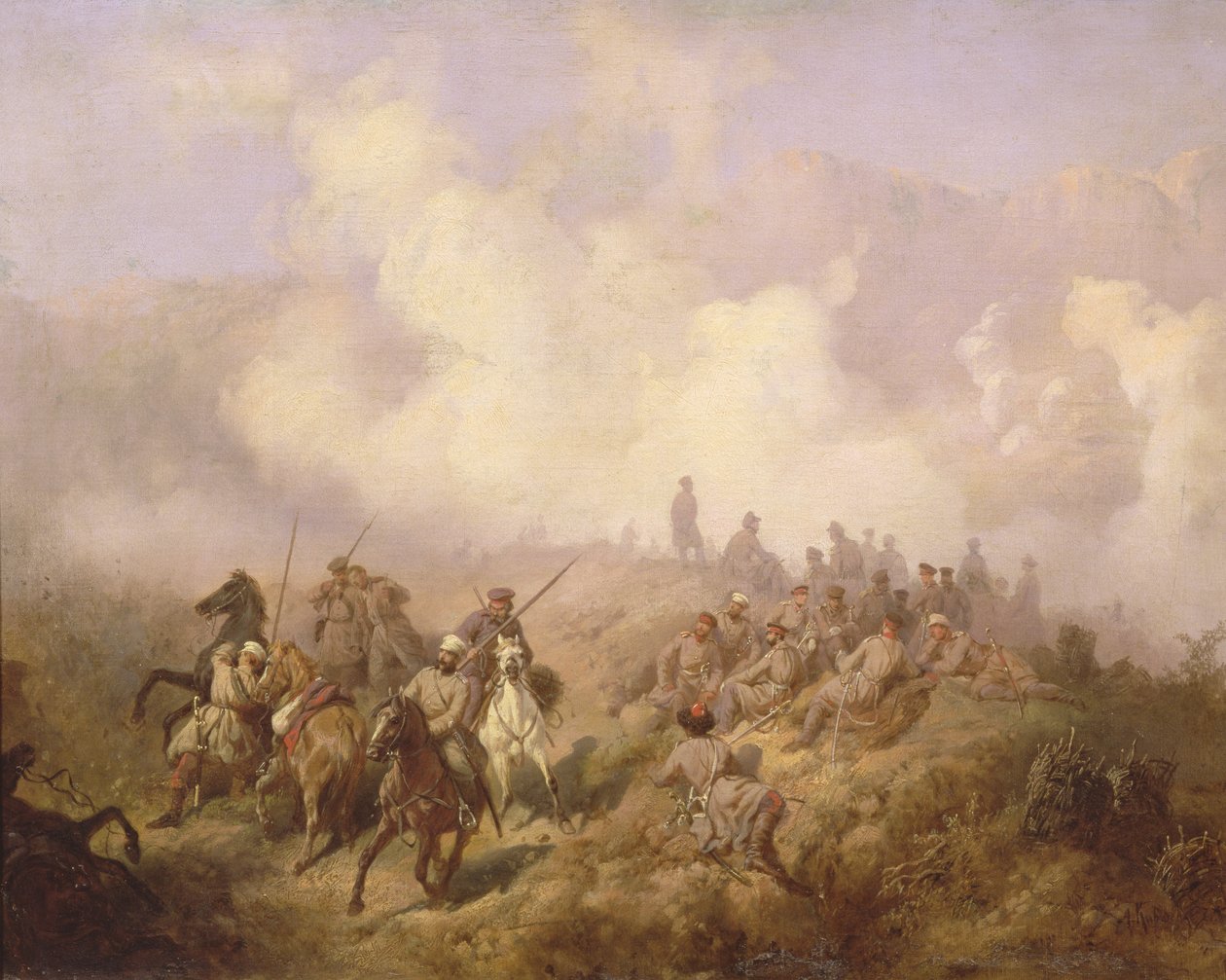 En scen från det rysk-turkiska kriget 1877-78, ca 1870-80 av Aleksei Danilovich Kivshenko