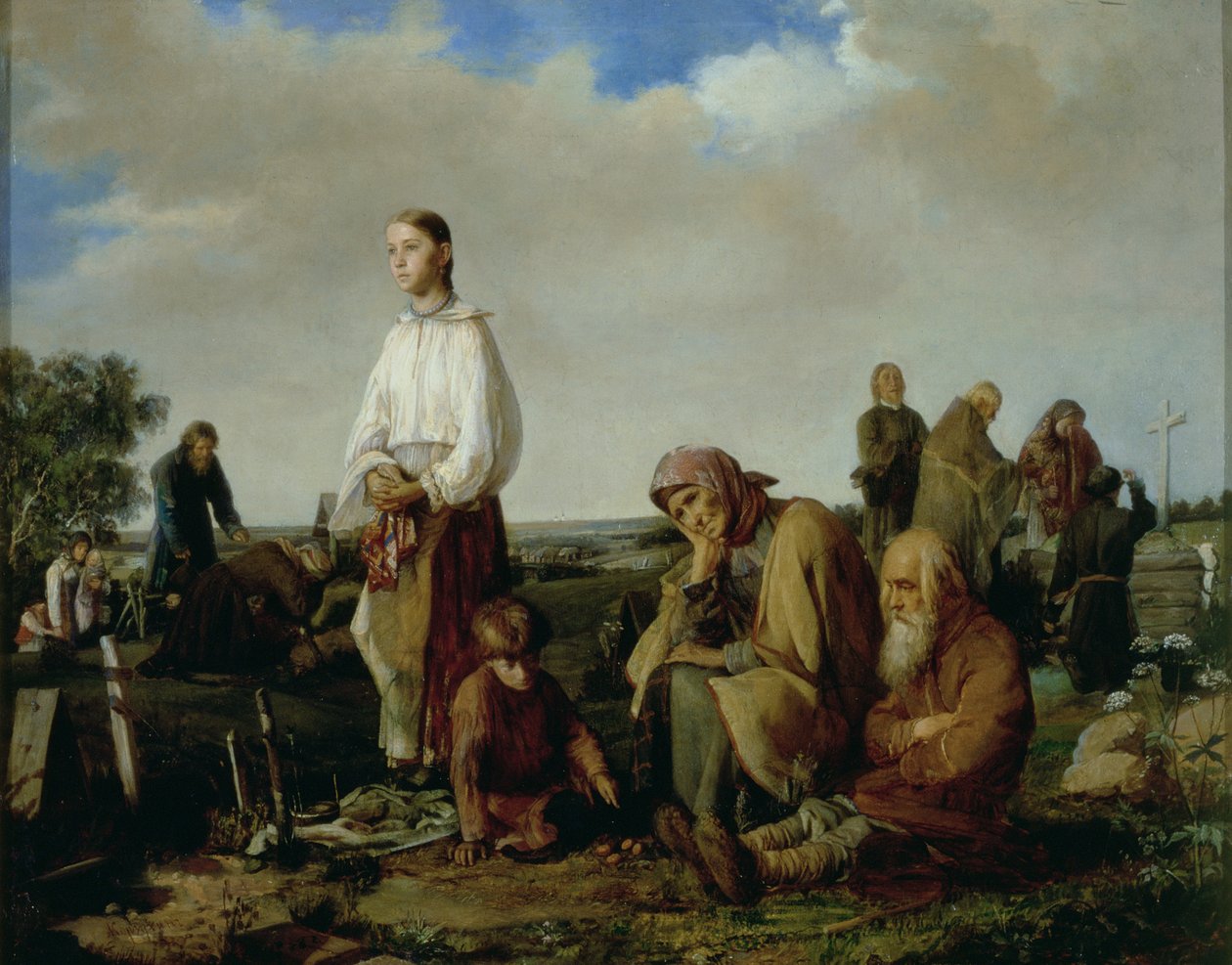 Vakt på kyrkogården, 1865 av Aleksei Ivanovich Korzukhin
